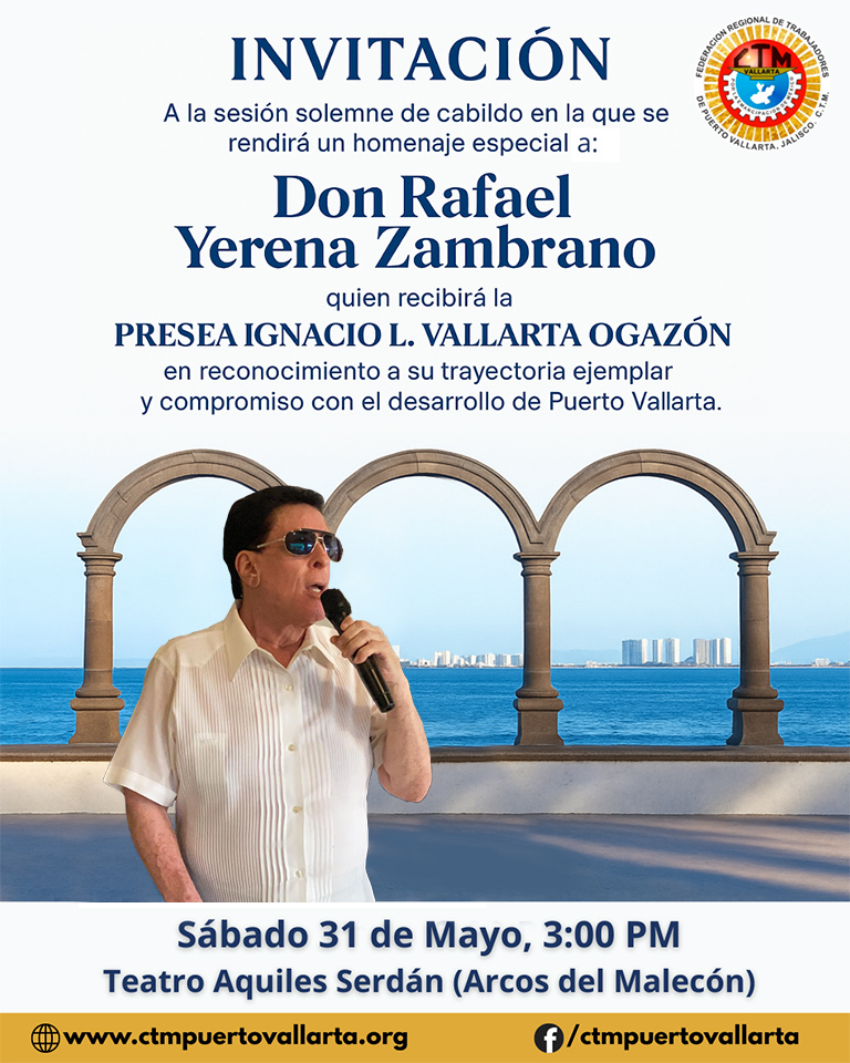 Reconocen a Rafael Yerena Zambrano con la presea Ignacio L. Vallarta por su trayectoria ejemplar 1 Invitacion Yerena Vallarta 2025